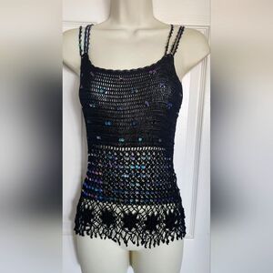 Sheer knit evening wear top size SM